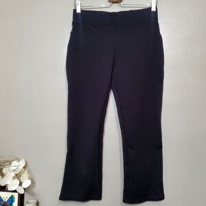 Quince Black Ankle Ponte Pants Womens Size Medium Straight Leg Stretch Versatile